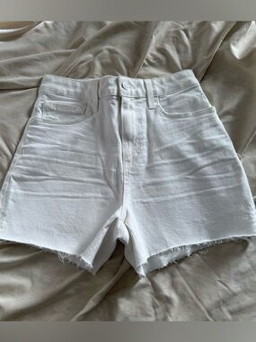 PAIGE Dani High Rise Cut off Raw Hem Shorts